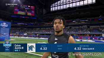 Memphis WR Calvin Austin III runs 4.32 40-yard dash | 2022 NFL Combine Highlights - Giants.com