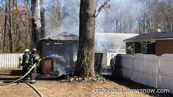 Shed fire damages two homes in Suffolk