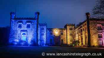 Towneley Hall lit up in Ukrainian colours to show solidarity