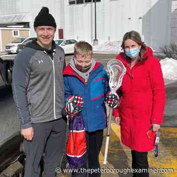 Lacrosse player Colton Armstrong surprises Peterborough student with Halifax Thunderbirds swag - The Peterborough Examiner