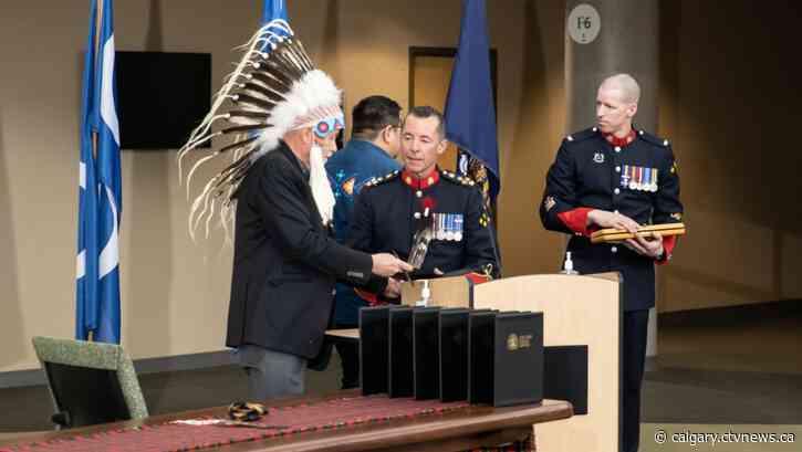 'On a path to truth and reconciliation': Piikani Nation gifts sacred eagle feather to Calgary police
