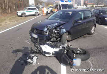 Olginate, scontro auto moto lungo la Provinciale: soccorso motociclista - Lecco Notizie
