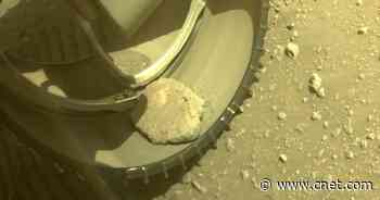 NASA Mars Perseverance Rover Has a Rock Hitchhiking in One of Its Wheels     - CNET