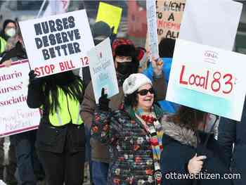 Nurses rally to protest province's 'disrespectful' wage cap on frontline health care workers