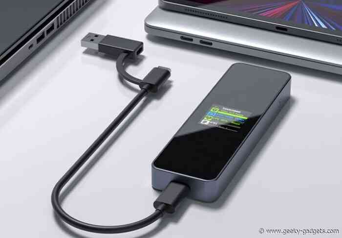 M.2 NVMe SSD enclosure with info display, power protection, upgradable firmware and more