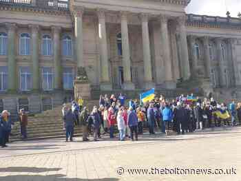 Bolton shows support for Ukraine outside the town hall - The Bolton News