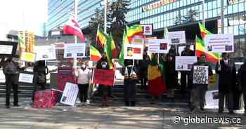 Calgarians hold rally for Amhara people of Ethiopia