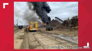 Large fire breaks out at recycling center in Chesapeake