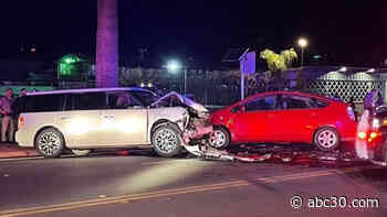 Suspect car crashes into Lindsay police officer during pursuit, causing major injuries
