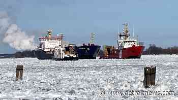 Canadian, US cutters free freighter stuck in St. Clair River ice - Detroit News