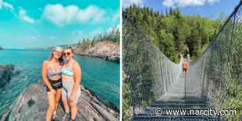 This Ontario Hiking Trail Has A Giant Suspension Bridge & Hidden Blue Water Beaches - Narcity Canada