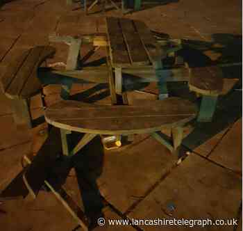 Bowling green picnic benches damaged as police ask parents 'do you know where your kids are?'