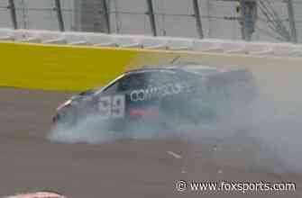 Daniel Suarez gets turned by Chase Briscoe