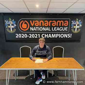 Farnham Town youngster Kai Tanner signs scholarship at Sutton United | farnhamherald.com - Farnham Herald