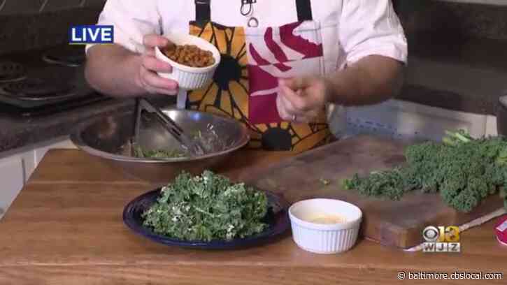 On The Menu: Chef Egg’s Kale Salad & Baked Chickpeas