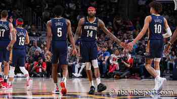 Watch Brandon Ingram pick ball off floor, hook in half-court shot (video) - NBC Sports