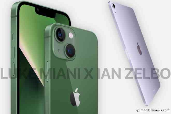 Apple said to debut new green iPhone 13 and purple iPad Air at March 8th event