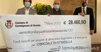 Il Comune di Carmignano di Brenta dona 29.000 euro all'Ospedale di Cittadella - TG Padova