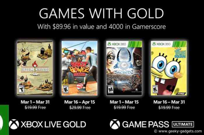 New Xbox Games with Gold March 2022 include Flame in the Flood, Sacred 2 and more