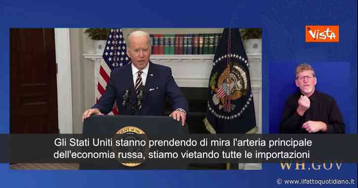 Guerra Russia-Ucraina, Biden: “Gli Usa vieteranno l’import di petrolio e gas russi”
