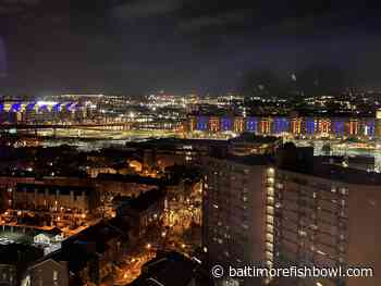 Baltimore sites light up yellow and blue, joining worldwide displays of solidarity with Ukraine - - Baltimore Fishbowl
