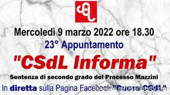 Sentenza di secondo grado del processo Mazzini, domani nuova puntata di "CSdL Informa" - San Marino Rtv
