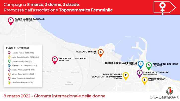 Da Mariolina De Fano a Caterina Susca: 8 luoghi della città di Bari saranno intitolati alle donne - BariToday