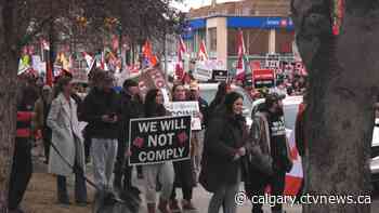 Calgary police acknowledge noise and traffic frustrations of Beltline residents as weekly anti-mandate protests continue | CTV News - CTV News Calgary