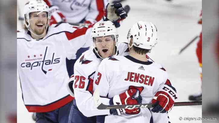 Ovechkin ties Jagr on all-time scoring list as Capitals come back to down Flames 5-4