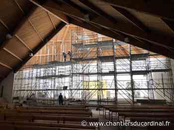 Eaubonne : des échafaudages pour réparer le toit de l'église - Chantiers du Cardinal