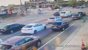 Video Shows Violent Rollover Crash at Fort Lauderdale Intersection