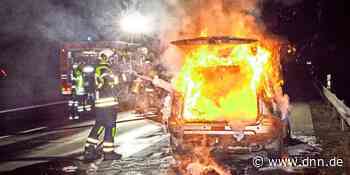 Auto brennt auf A 17 bei Dohna – Fahrbahn gesperrt - Dresdner Neueste Nachrichten