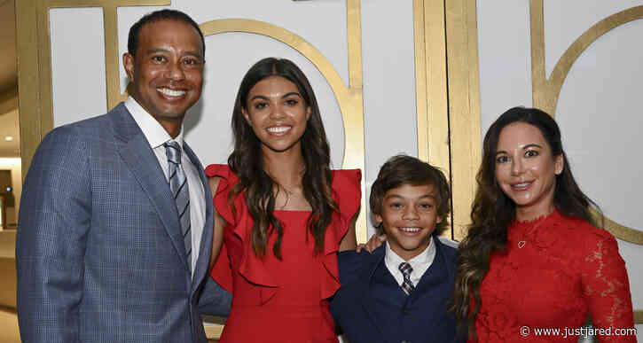 Tiger Woods Joined by His Two Kids & Girlfriend Erica Herman at World Golf Hall of Fame Induction