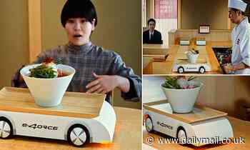 Nissan uses a mini self-driving car to deliver a bowl of ramen across a restaurant with no spillages