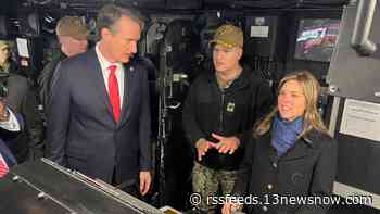 Virginia Gov. Glenn Youngkin tours USS Arlington, thanks crew