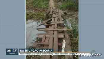 Moradores de Capivari relatam riscos em passarelas improvisadas com tábuas - Globo.com