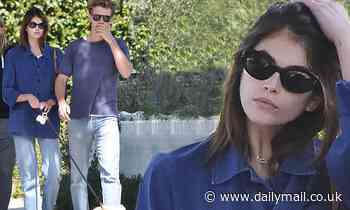 Kaia Gerber and beau Austin Butler take her pet pooch on a walk in LA - Daily Mail