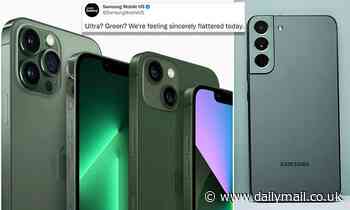 Samsung throws shade at Apple by joking about new green colour in the iPhone 13