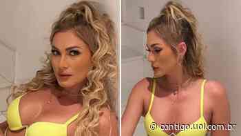 Lívia Andrade sensualiza em escada com look picante e meia arrastão: "Gostosa" - Contigo!