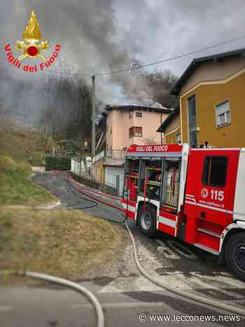 GROSSO INCENDIO A ROSSINO: VIGILI DEL FUOCO ALL'OPERA CON SQUADRE E SEI AUTOMEZZI - Lecconews