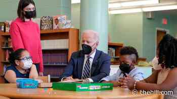Biden marks anniversary of American Rescue Plan with visit to elementary school