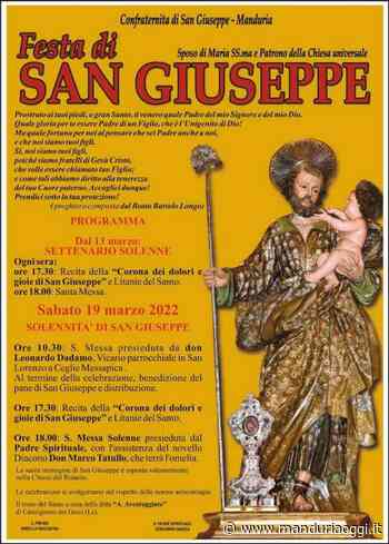 MANDURIA - Il programma dei festeggiamenti in onore di San Giuseppe - ManduriaOggi