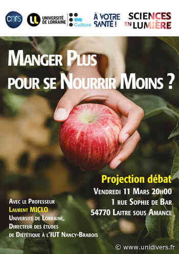 Manger plus pour se nourrir moins ? Mairie de Laître-sous-Amance vendredi 11 mars 2022 - Unidivers
