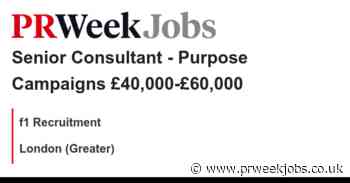 f1 Recruitment: Senior Consultant - Purpose Campaigns £40,000-£60,000