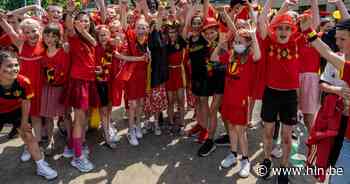 #REDCHALLENGE. Lebbeke gaat uitdaging van Eden Hazard aan en kleurt helemaal rood: “Want voetbal is een feest!” - HLN.be