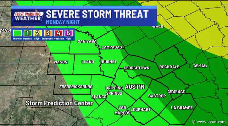 Warm week ahead, but storms possible Monday night for some