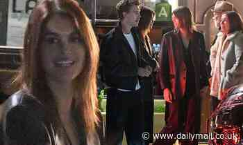 Kaia Gerber, 20, steps out for dinner with boyfriend Austin Butler, 30, and Maya Rudolph in LA - Daily Mail