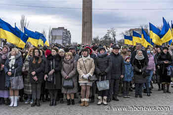 Russia seized control of southern cities in Ukraine. Residents protest in a show of defiance.