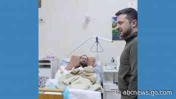 WATCH:  Zelenskyy visits military hospital