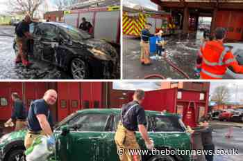 Huge success for charity car wash at Farnworth Fire Station - The Bolton News